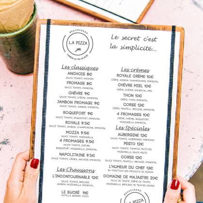 carte, dépliant menu restaurant à Aubagne proche de Cassis